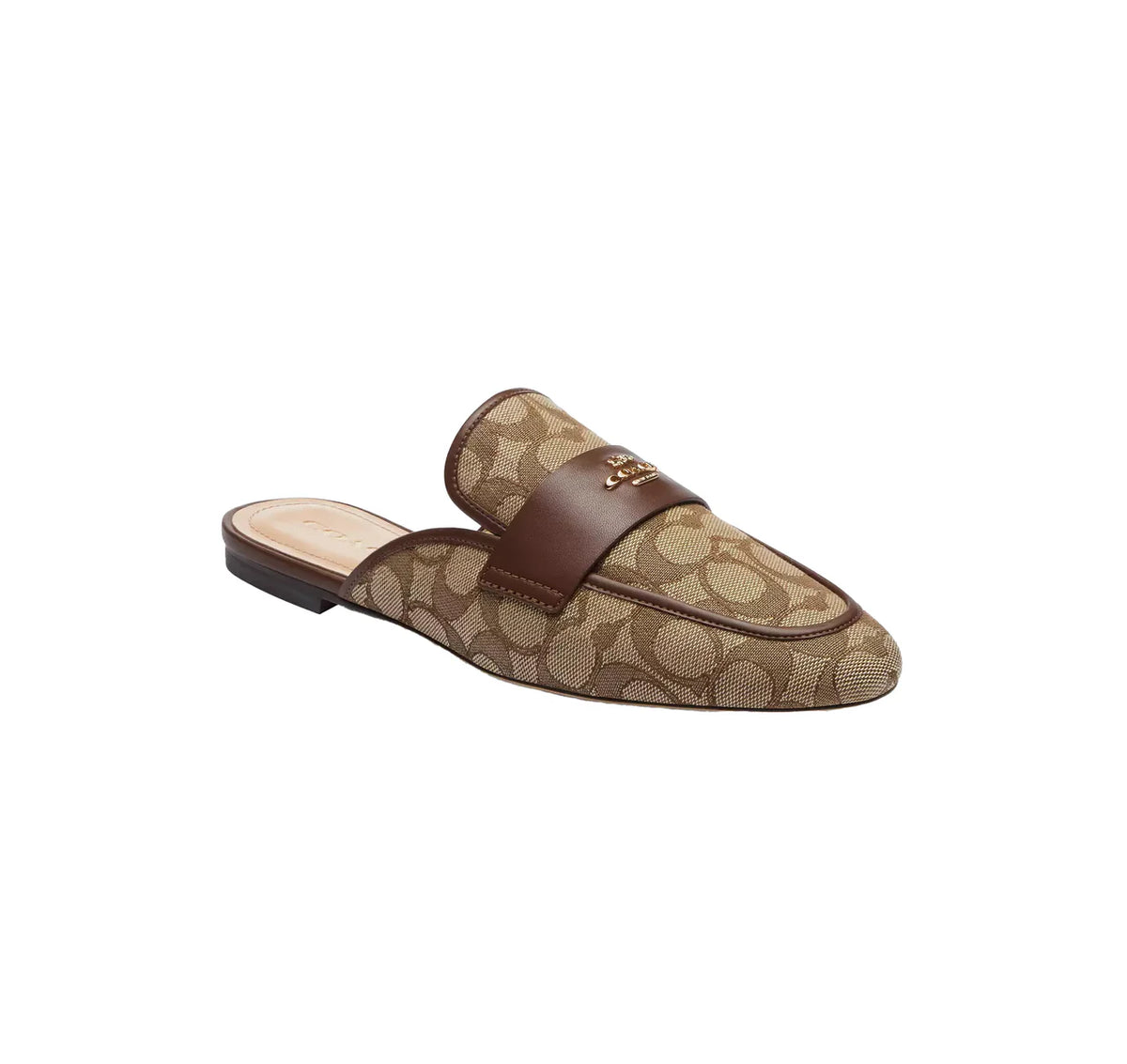 Women's Samie Slide In Signature Jacquard Khaki/Dark Saddle