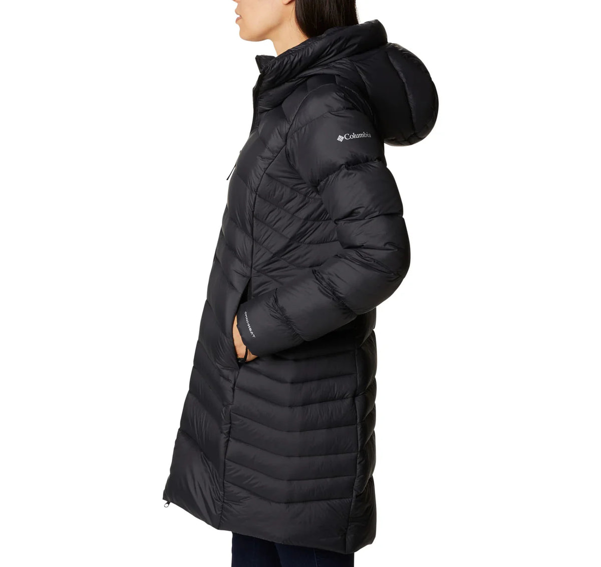 Women's Autumn Park Down Hooded Mid Jacket Black