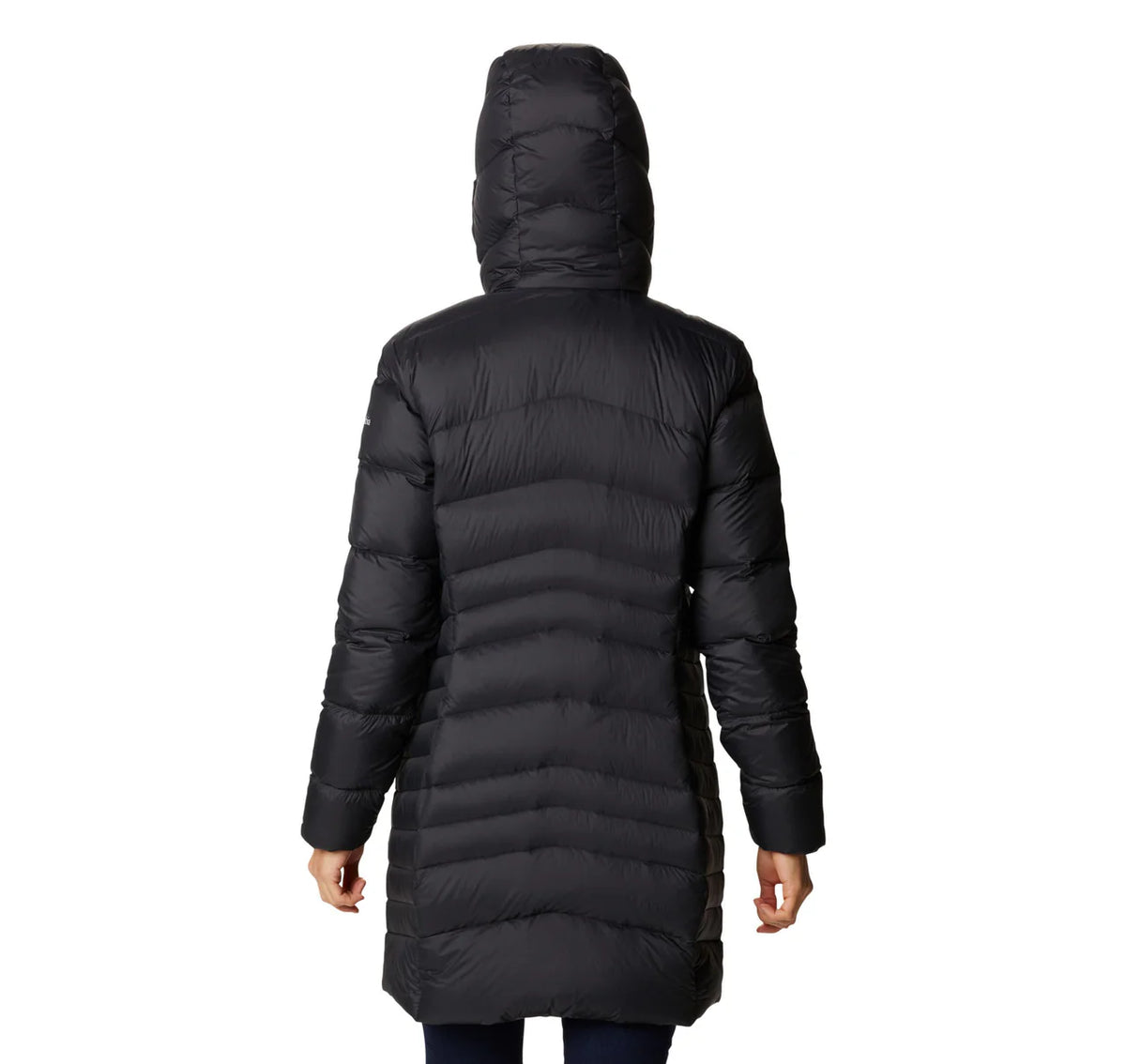 Women's Autumn Park Down Hooded Mid Jacket Black